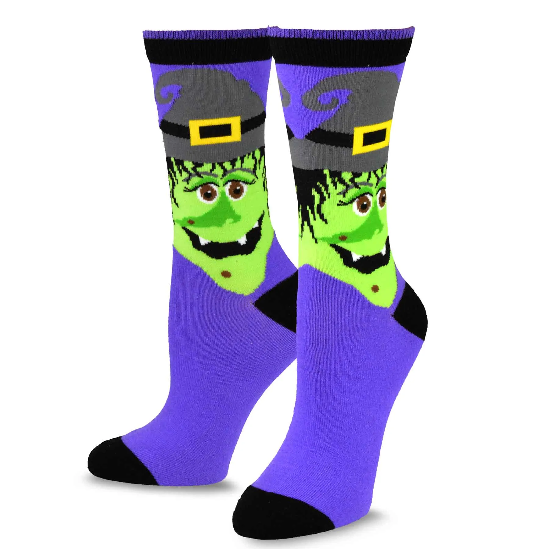 TeeHee Socks Women's Halloween Polyester Crew Scary Faces 4-Pack (11245)