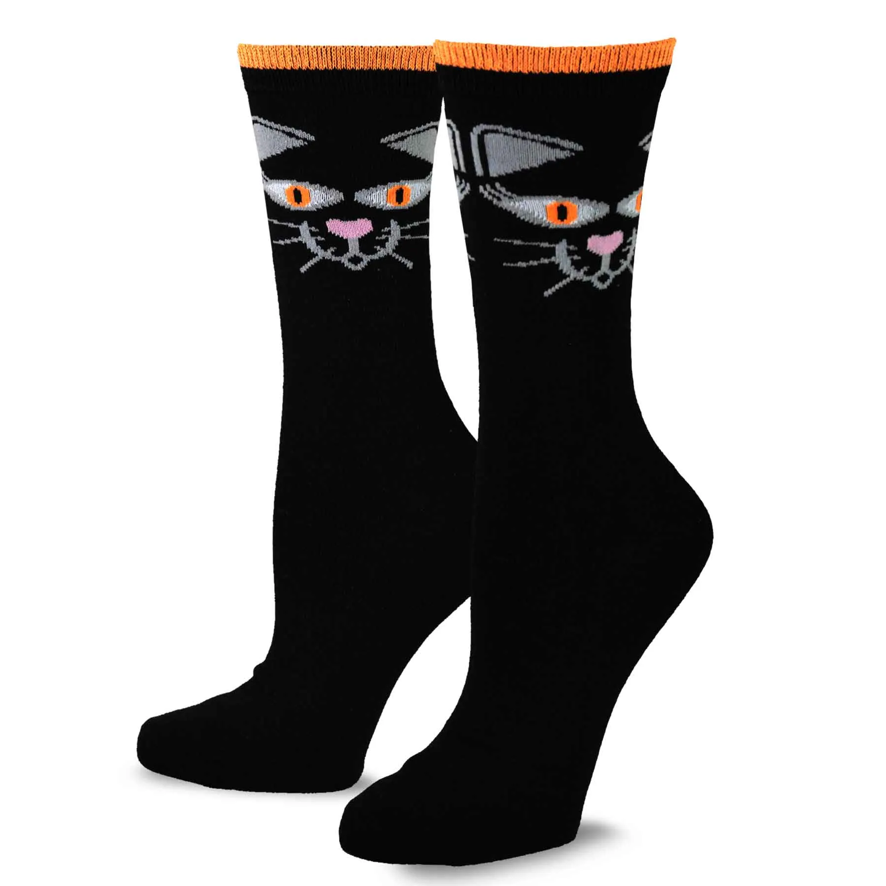 TeeHee Socks Women's Halloween Polyester Crew Scary Faces 4-Pack (11245)