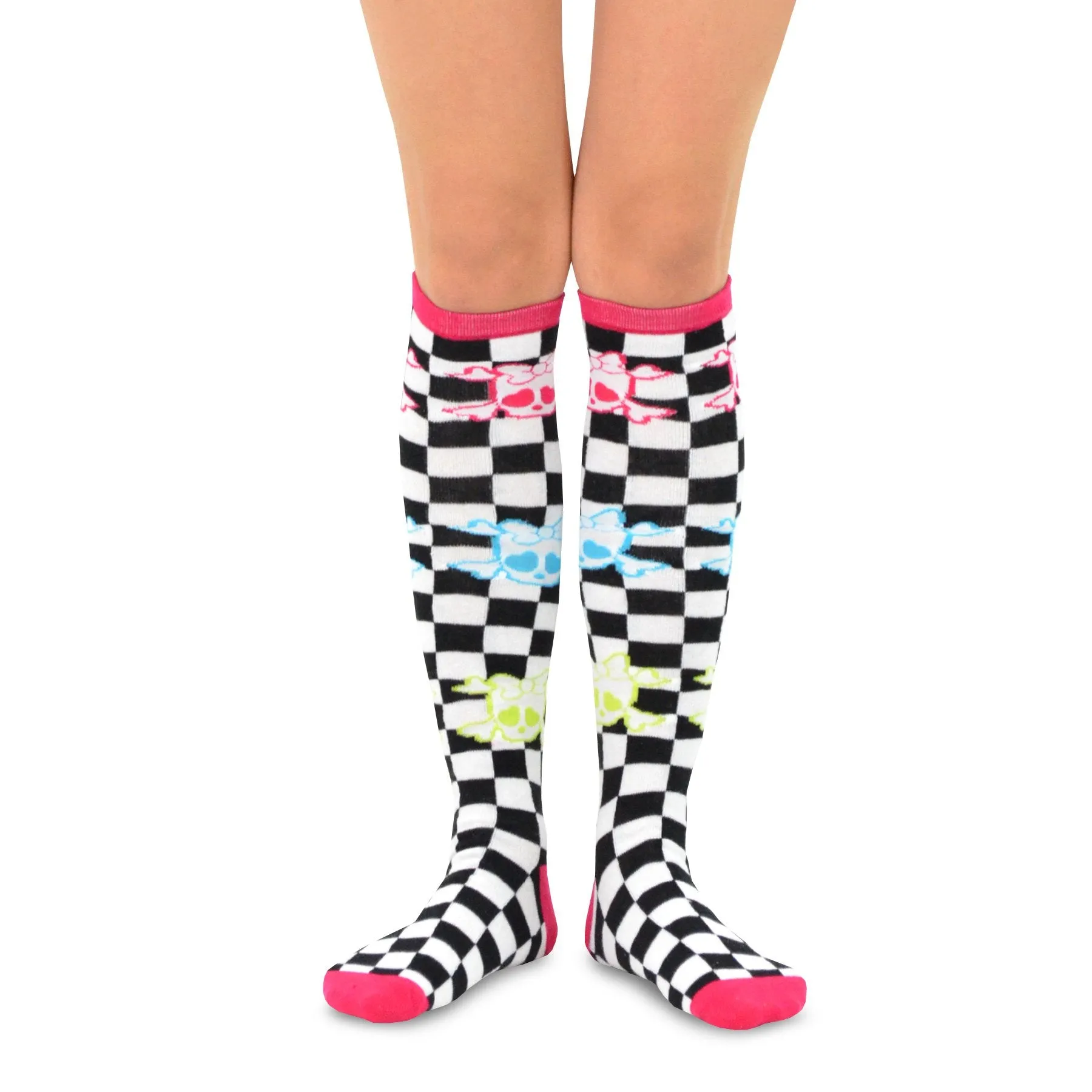 TeeHee Socks Women's Novelty Cotton Knee High Skull 3-Pack (10801)