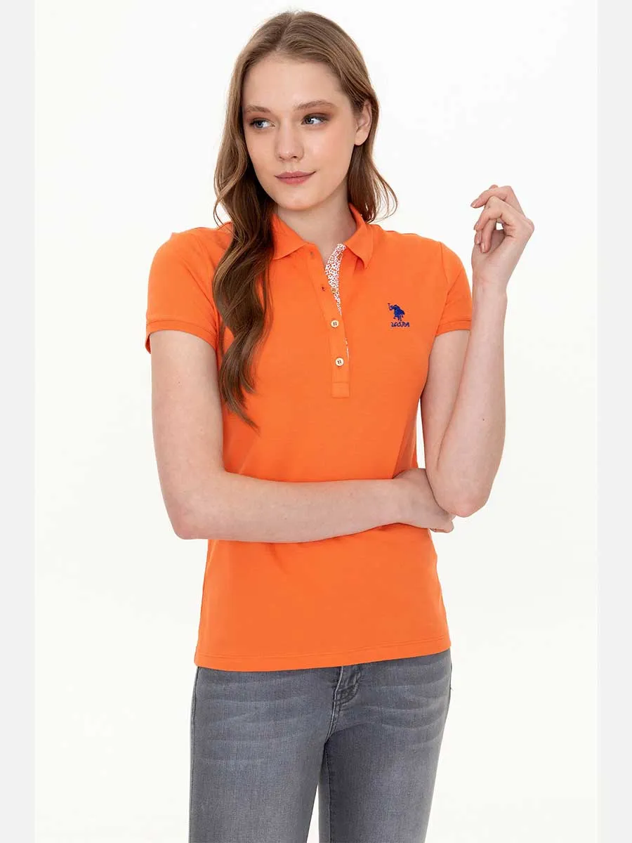 USPA Polo Shirt Women Orange VR051 USPOW041 Slim US Polo Assn.