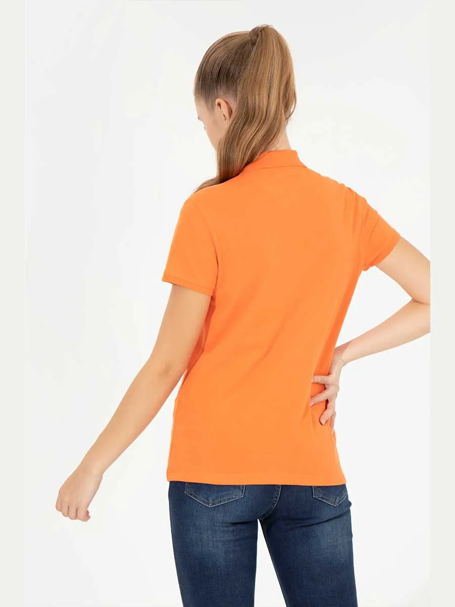 USPA Polo Shirt Women Orange VR051 USPOW044 SCH US Polo Assn,