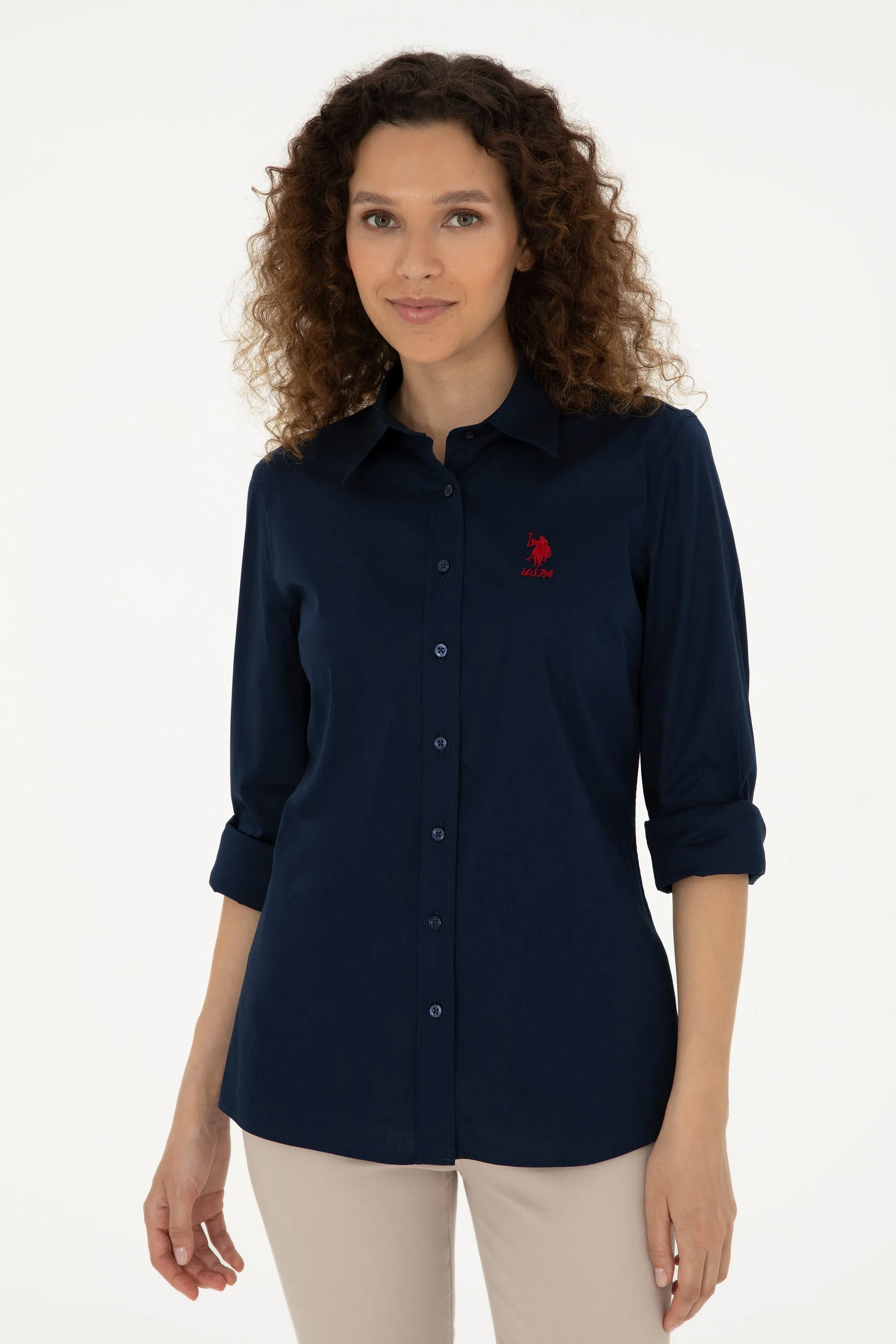 USPA Shirt Women Navy VR033 USSHW041 Slim US Polo Assn.